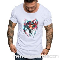 Animal Print T Shirt,Donci Fancy Pattern Fashion New Tees Solid Color Crew Neck Casual Sports Men Short Tops White B07PY61JQ2